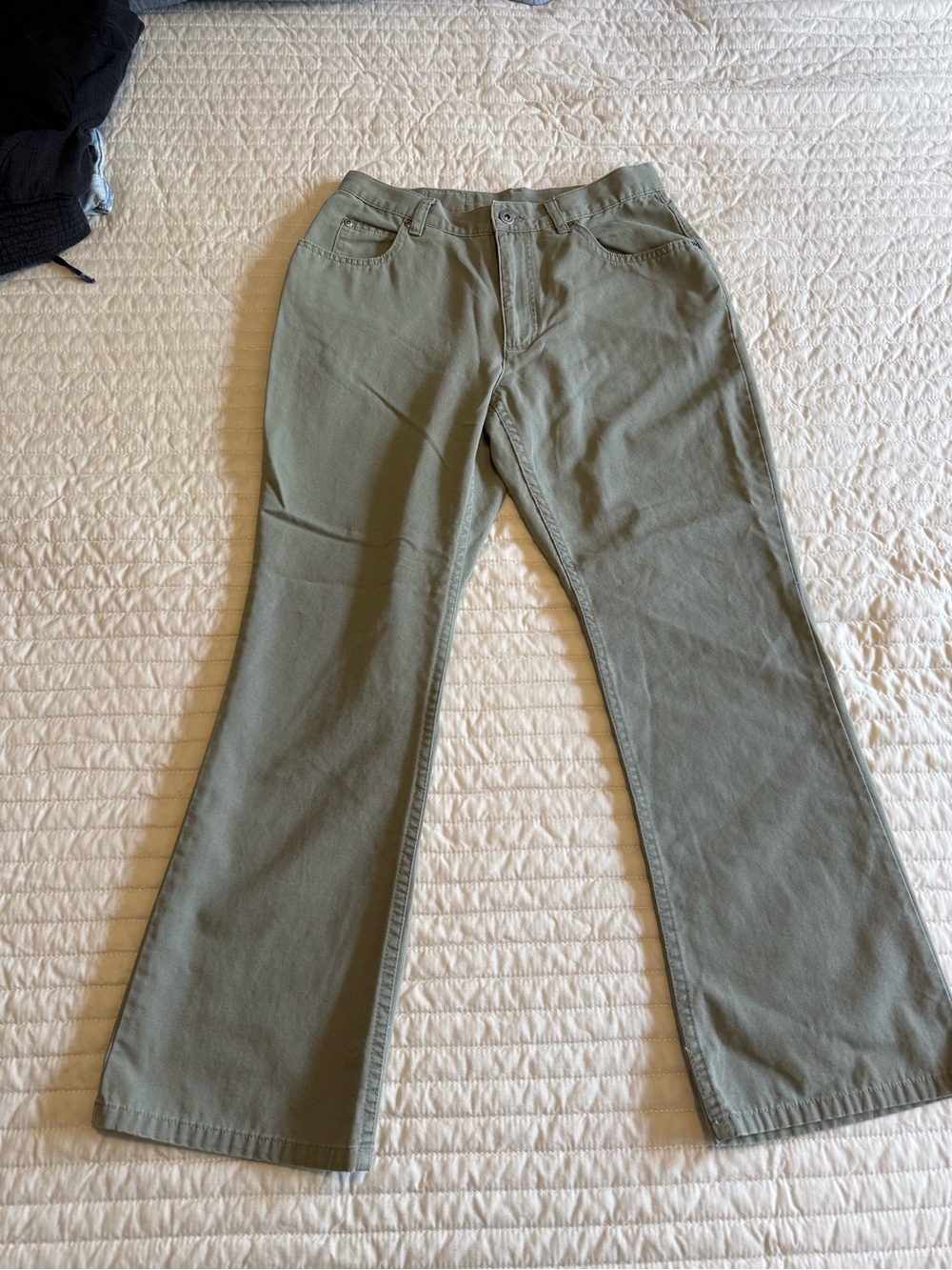 Liz Claiborne Lizwear Petite Olive Green Straight Leg Pants Size 10P Y2K